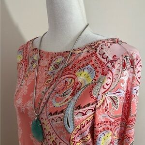 London Times dress sz 10 beautiful print that reminds me of a silky scarf